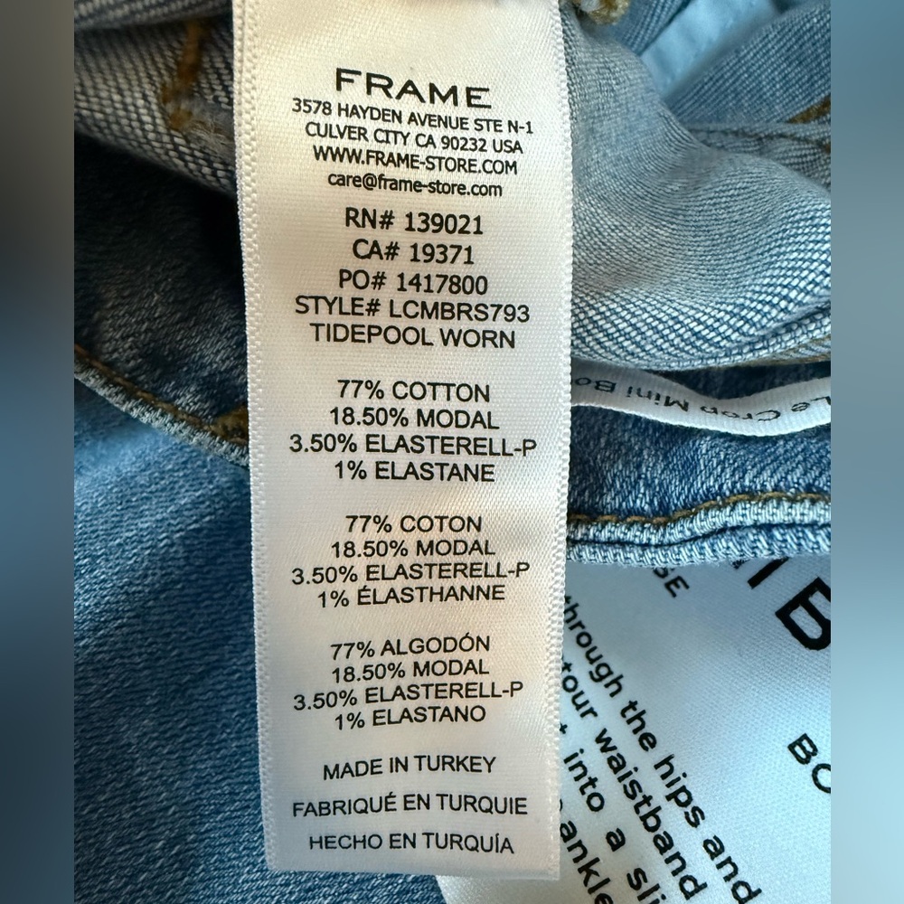 NWT Frame Denim Le Crop Mini Boot Raw Stagger Chew‎ Jeans Sz 25 - Picture 9 of 9